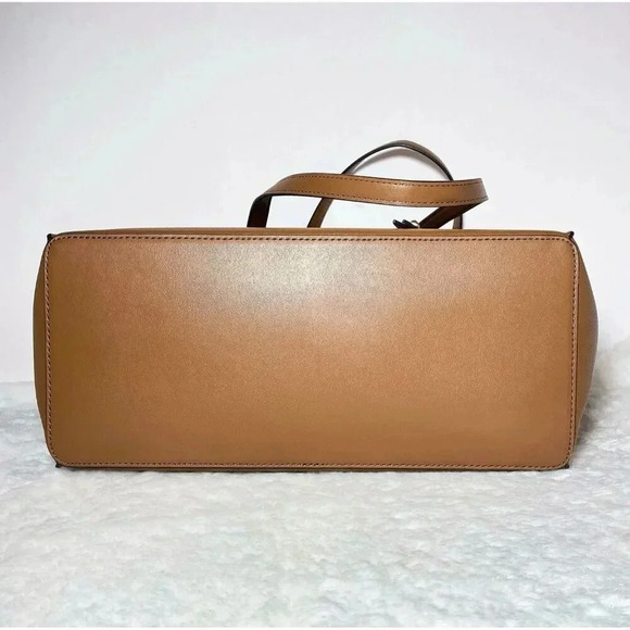 Michael Kors Large Luggage Brown Leather Kris Travel Career Work Tote Bag NWT - Picture 8 of 12